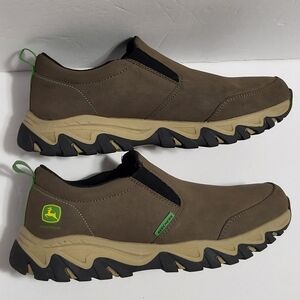 John Deere Men's Tan and Black Slip-On Loafers